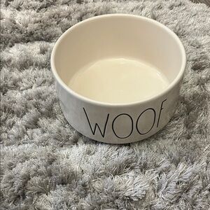 Rae Dunn Woof Ceramic Pet Bowl - Cream. New